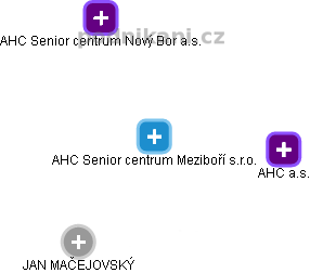 AHC Senior centrum Meziboří s.r.o. - obrázek vizuálního zobrazení vztahů obchodního rejstříku