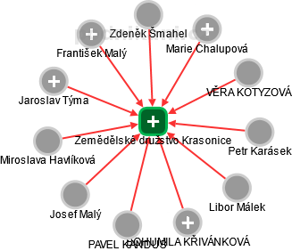 Zemědělské družstvo Krasonice - obrázek vizuálního zobrazení vztahů obchodního rejstříku