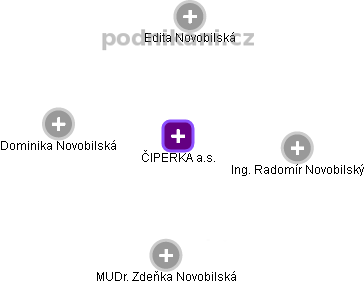 ČIPERKA a.s. - obrázek vizuálního zobrazení vztahů obchodního rejstříku