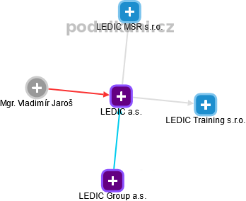 LEDIC a.s. - obrázek vizuálního zobrazení vztahů obchodního rejstříku