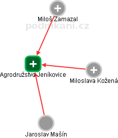 Agrodružstvo Jeníkovice - obrázek vizuálního zobrazení vztahů obchodního rejstříku