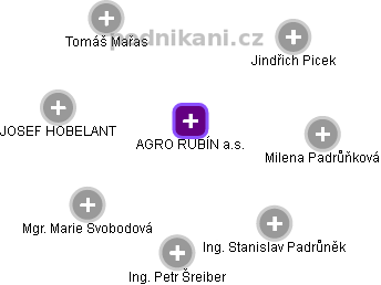 AGRO RUBÍN a.s. - obrázek vizuálního zobrazení vztahů obchodního rejstříku