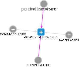 VALIANT - TMS Czech s.r.o. - obrázek vizuálního zobrazení vztahů obchodního rejstříku