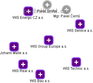 WIS Group Europe a.s. - obrázek vizuálního zobrazení vztahů obchodního rejstříku