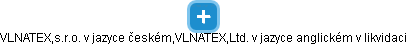 VLNATEX,s.r.o. v jazyce českém,VLNATEX,Ltd. v jazyce anglickém v likvidaci - obrázek vizuálního zobrazení vztahů obchodního rejstříku