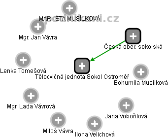 Tělocvičná jednota Sokol Ostroměř - obrázek vizuálního zobrazení vztahů obchodního rejstříku