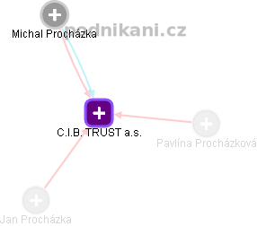 C.I.B. TRUST a.s. - obrázek vizuálního zobrazení vztahů obchodního rejstříku