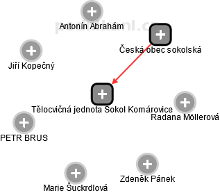 Tělocvičná jednota Sokol Komárovice - obrázek vizuálního zobrazení vztahů obchodního rejstříku
