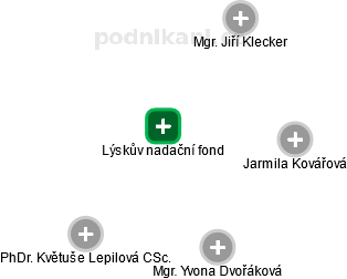 Lýskův nadační fond - obrázek vizuálního zobrazení vztahů obchodního rejstříku