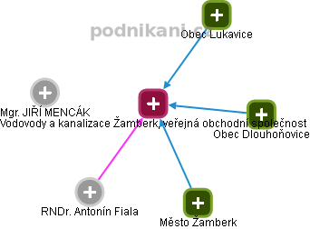 Vodovody a kanalizace Žamberk, veřejná obchodní společnost - obrázek vizuálního zobrazení vztahů obchodního rejstříku