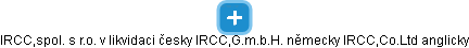 IRCC,spol. s r.o. v likvidaci česky              IRCC,G.m.b.H.    německy                IRCC,Co.Ltd     anglicky - obrázek vizuálního zobrazení vztahů obchodního rejstříku