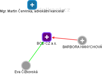 BCD CZ a.s. - obrázek vizuálního zobrazení vztahů obchodního rejstříku