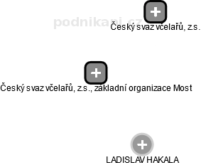 Český svaz včelařů, z.s., základní organizace Most - obrázek vizuálního zobrazení vztahů obchodního rejstříku