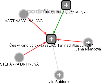 Český kynologický svaz ZKO Týn nad Vltavou - 307 - obrázek vizuálního zobrazení vztahů obchodního rejstříku