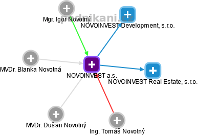 NOVOINVEST a.s. - obrázek vizuálního zobrazení vztahů obchodního rejstříku