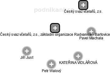 Český svaz včelařů, z.s., základní organizace Radvanice - Bartovice - obrázek vizuálního zobrazení vztahů obchodního rejstříku