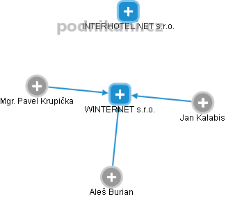 WINTERNET s.r.o. - obrázek vizuálního zobrazení vztahů obchodního rejstříku
