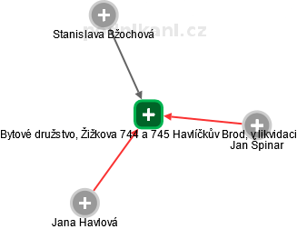 Bytové družstvo, Žižkova 744 a 745 Havlíčkův Brod, v likvidaci - obrázek vizuálního zobrazení vztahů obchodního rejstříku