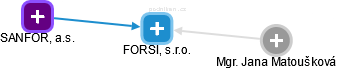 FORSI, s.r.o. - obrázek vizuálního zobrazení vztahů obchodního rejstříku
