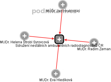 Sdružení nestátních ambulantních radiodiagnostiků ČR - obrázek vizuálního zobrazení vztahů obchodního rejstříku
