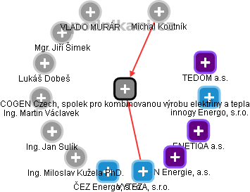 COGEN Czech, spolek pro kombinovanou výrobu elektřiny a tepla - obrázek vizuálního zobrazení vztahů obchodního rejstříku