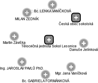 Tělocvičná jednota Sokol Lesonice - obrázek vizuálního zobrazení vztahů obchodního rejstříku