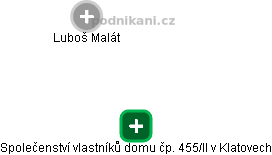 Společenství vlastníků domu čp. 455/II v Klatovech - obrázek vizuálního zobrazení vztahů obchodního rejstříku